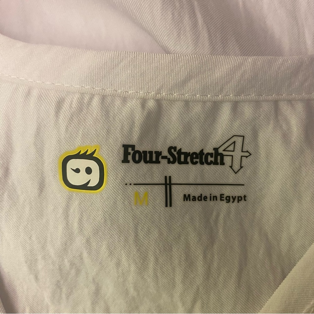 Four-Stretch White Scrub Top GUC M - Picture 4 of 7